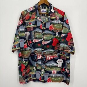 Reyn Spooner Short Sleeve Button Shirt Mens Size 2XL Multicolor Boston Red Sox